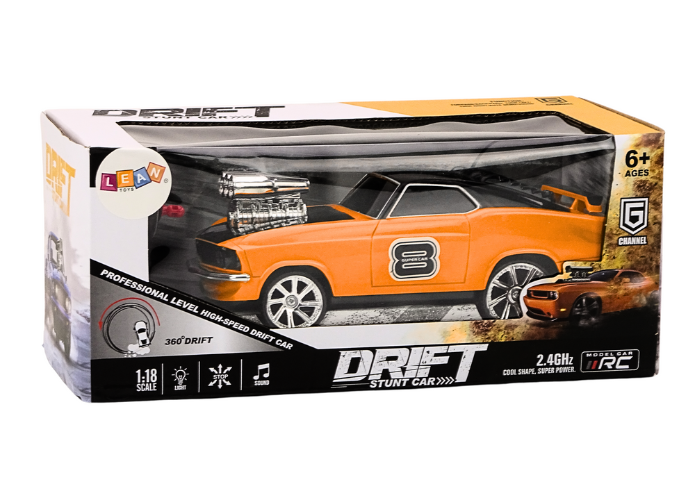 RC auto na dálkové ovládání 1:18 drift – 360° světla zvuky