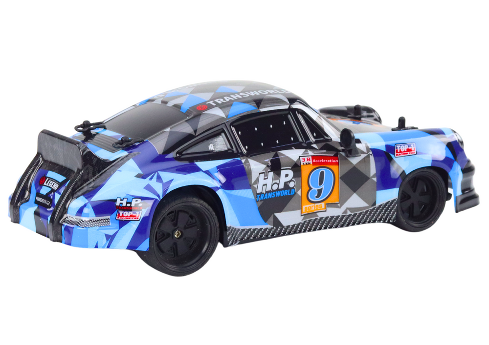 RC auto na dálkové ovládání 1:18 gumové kola drift modré
