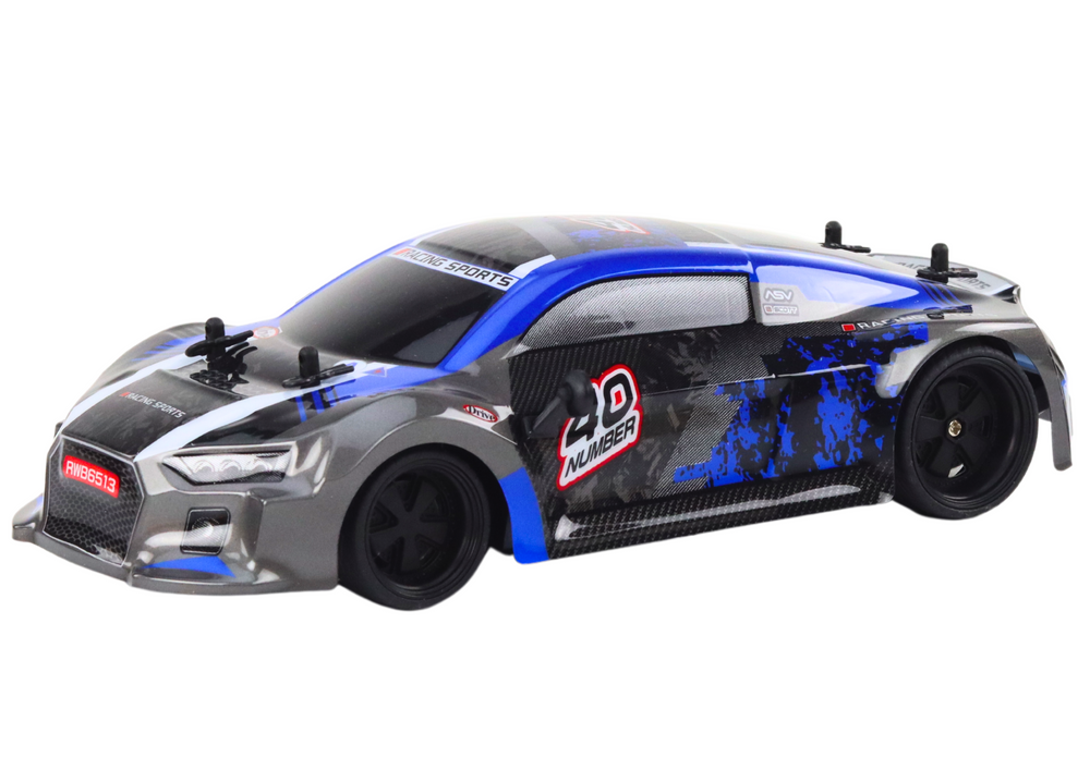 RC auto na dálkové ovládání 1:18 gumové kola drift modré