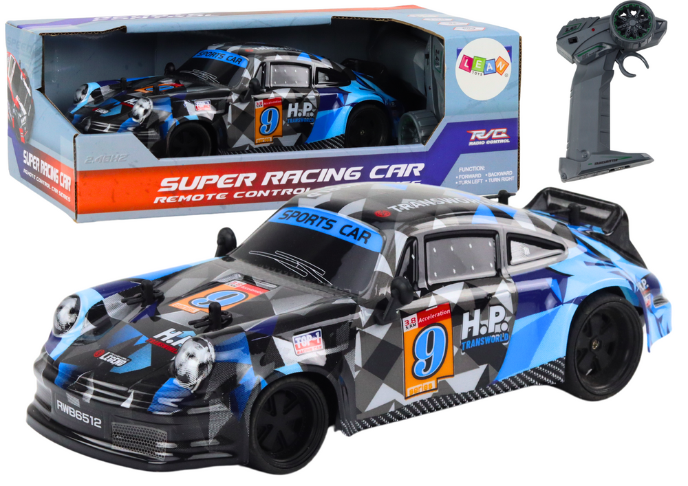 RC auto na dálkové ovládání 1:18 gumové kola drift modré