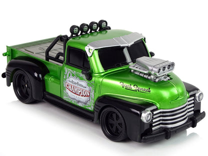 RC auto na dálkové ovládání 1:18 pick up s pilotem zelené