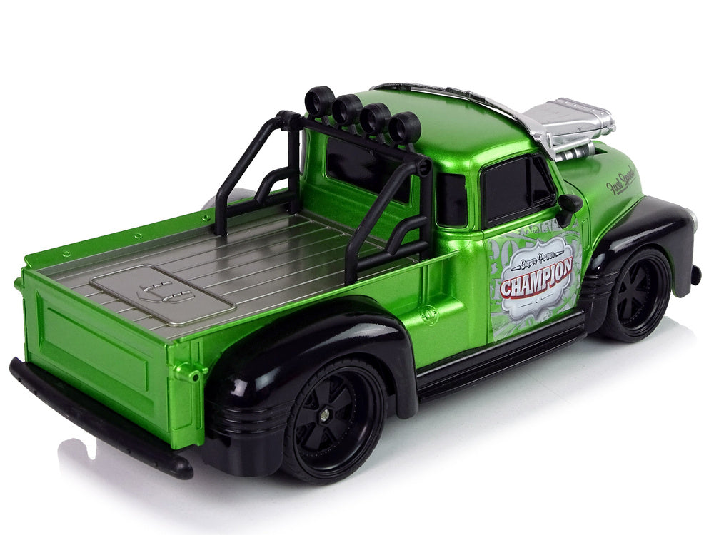 RC auto na dálkové ovládání 1:18 pick up s pilotem zelené