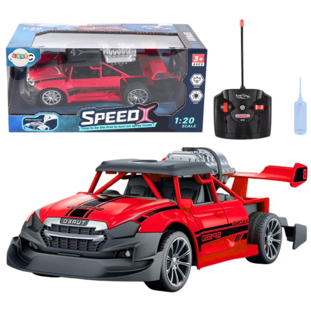 RC auto na dálkové ovládání 1:20 s kouřovým efektem červené