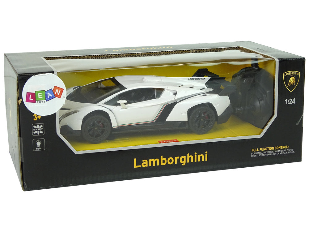 RC auto na dálkové ovládání 1:24 Lamborghini Veneno se světly bílé