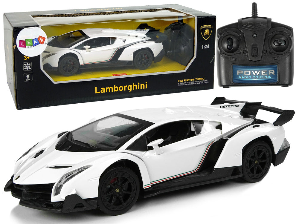 RC auto na dálkové ovládání 1:24 Lamborghini Veneno se světly bílé