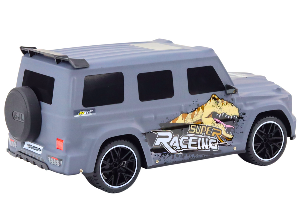 RC auto na dálkové ovládání s dinosaurem 1:10 šedé