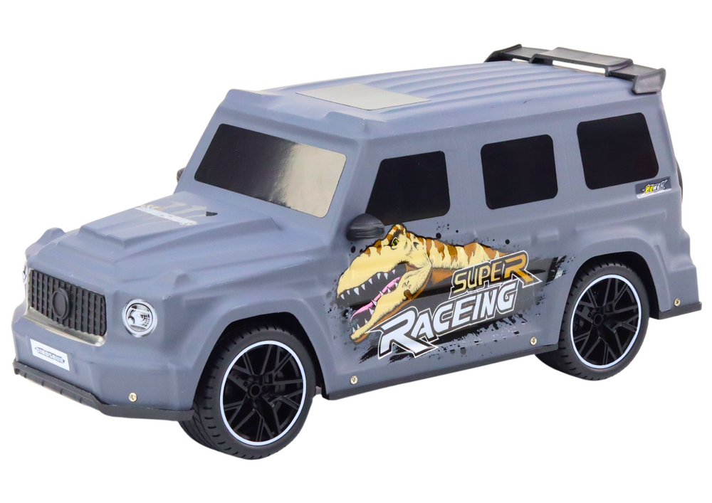 RC auto na dálkové ovládání s dinosaurem 1:10 šedé