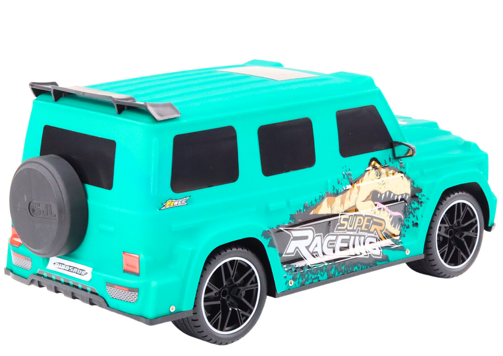 RC auto na dálkové ovládání s dinosaurem 1:10 zelené