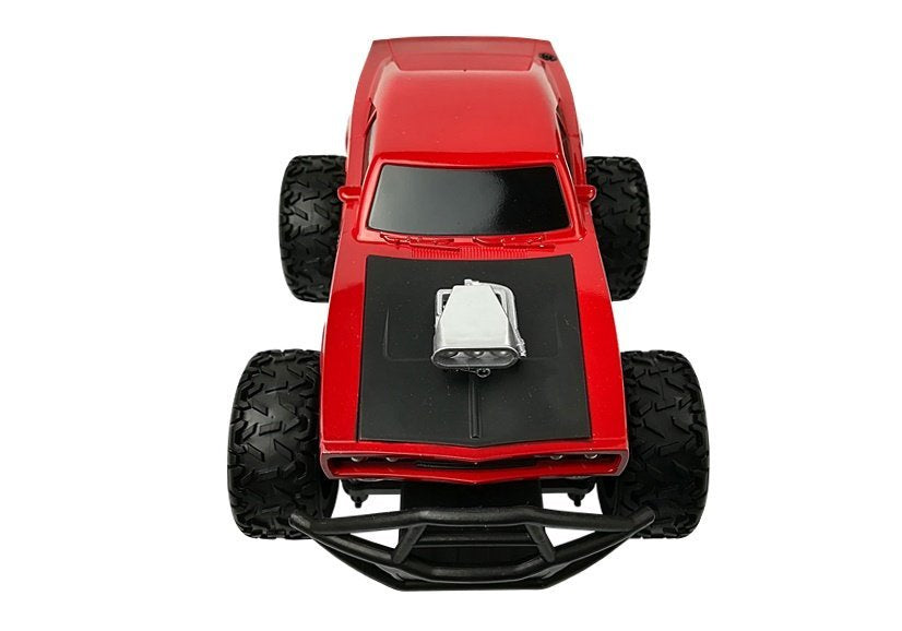 RC auto na dálkové ovládání terénní s velkými koly červené