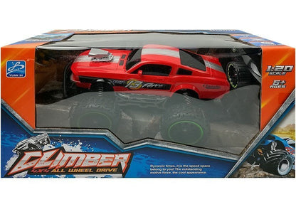 RC auto na dálkové ovládání terénní s velkými koly červené