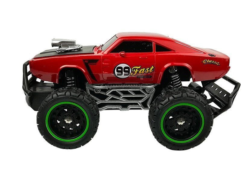 RC auto na dálkové ovládání terénní s velkými koly červené