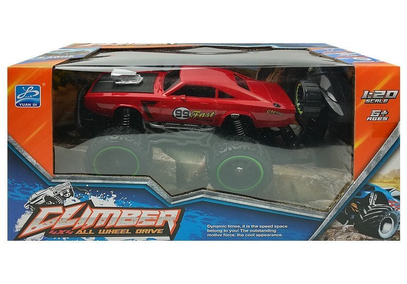 RC auto na dálkové ovládání terénní s velkými koly červené