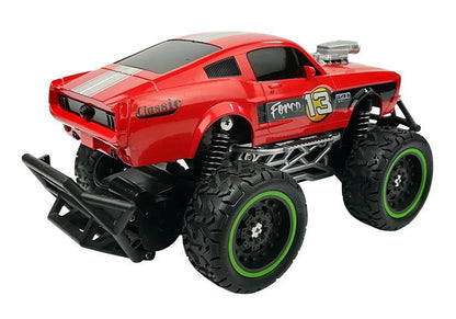 RC auto na dálkové ovládání terénní s velkými koly červené