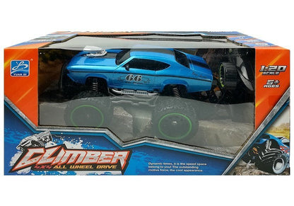 RC auto na dálkové ovládání terénní s velkými koly modré
