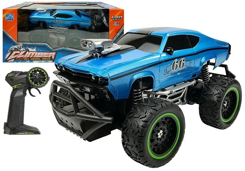 RC auto na dálkové ovládání terénní s velkými koly modré