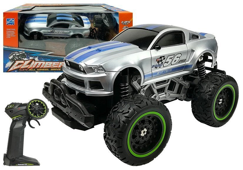 RC auto na dálkové ovládání terénní vysoká kola 6,5 km/h stříbrné