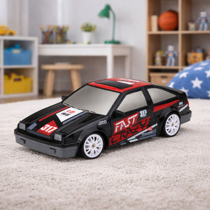 RC auto na driftování se zaměnitelnými koly černé 1:24