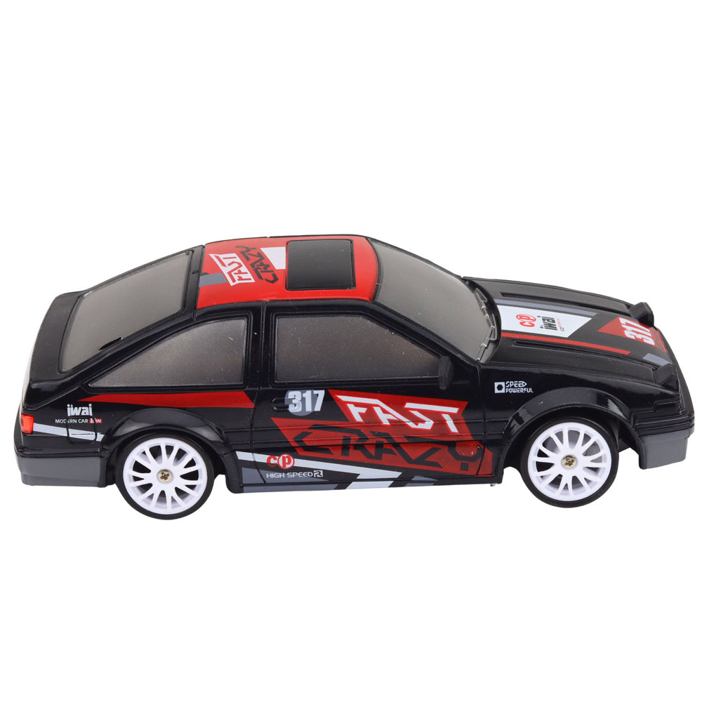 RC auto na driftování se zaměnitelnými koly černé 1:24