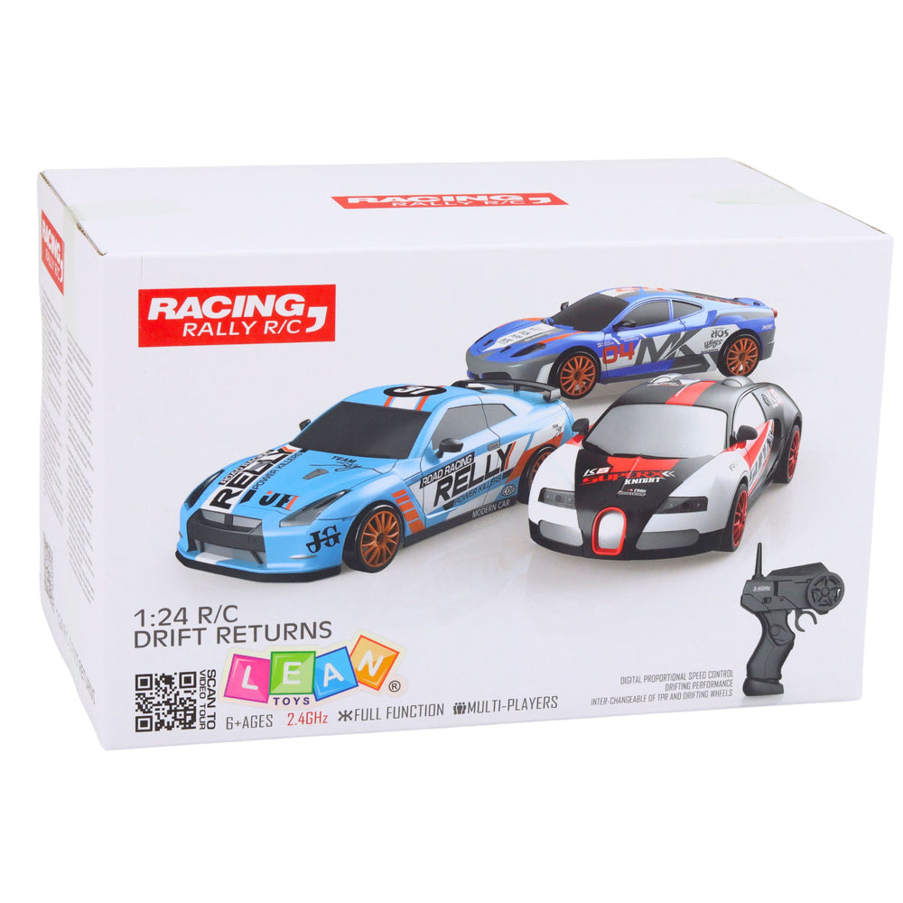 RC auto na driftování se zaměnitelnými koly černé 1:24