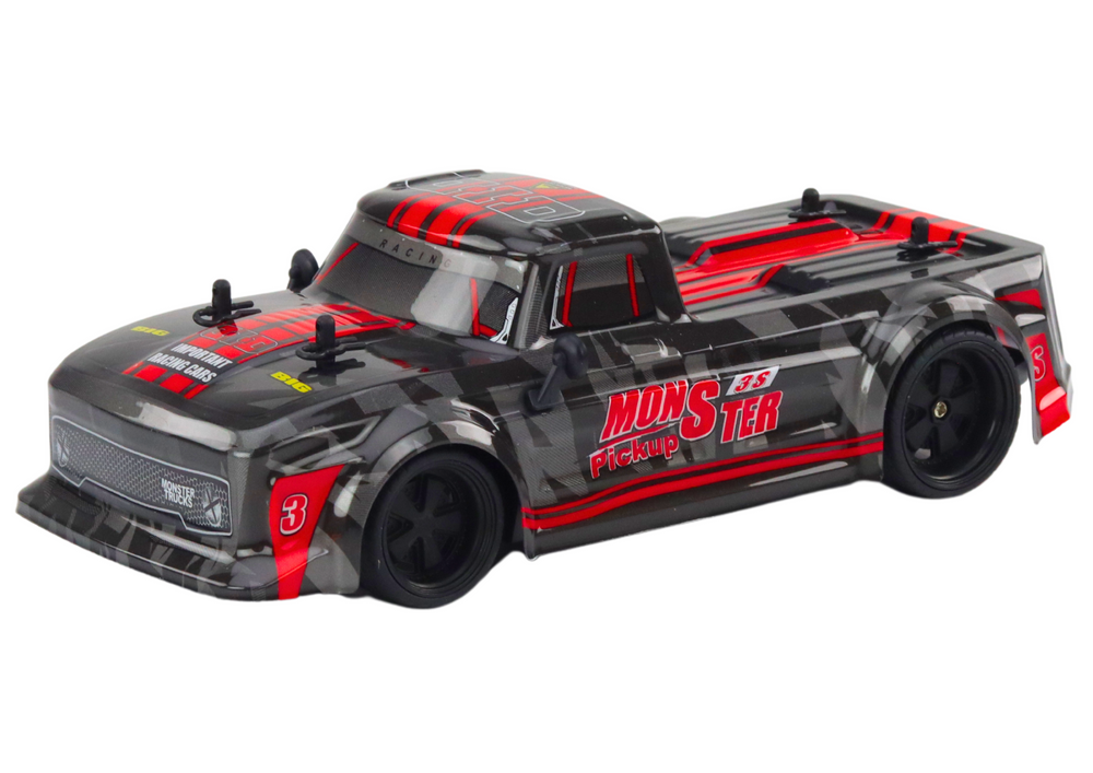 RC auto pick up 1:18 s gumovými pneumatikami a 2.4G ovladačem červené