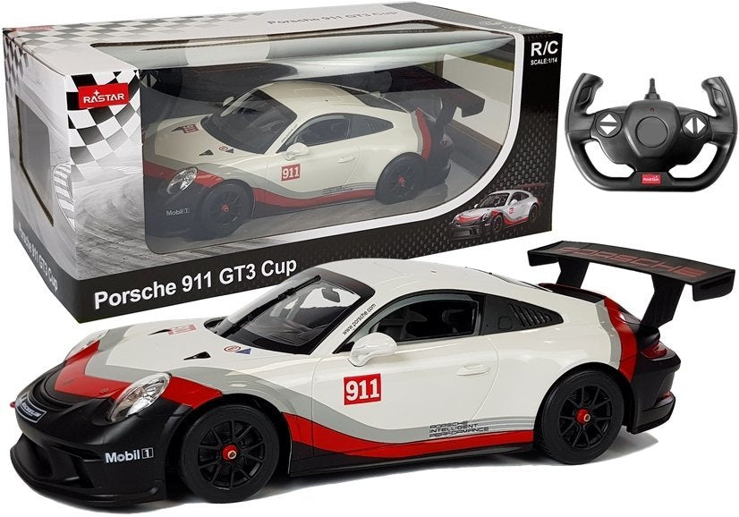 RC auto Porsche 911 GT3 CUP na dálkové ovládání 1:14 bílé