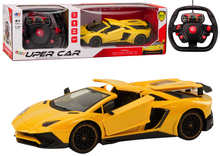 RC auto sportovní 1:12 s dálkovým ovládáním otvírací dveře žluté