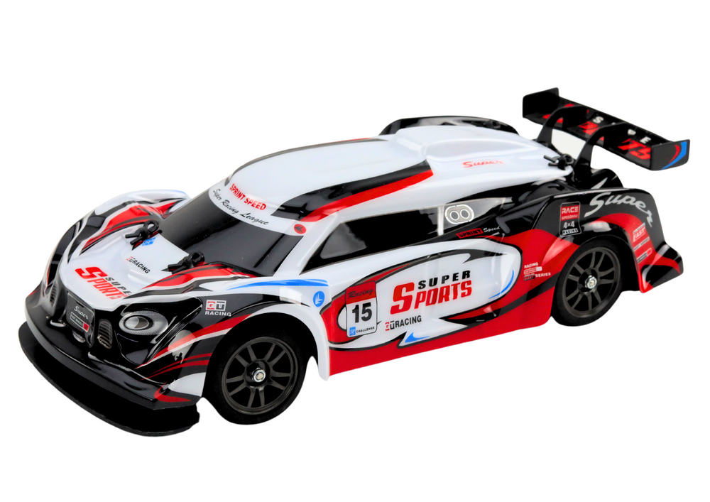 RC auto sportovní 1:16 drift s výměnnými koly bílo červené