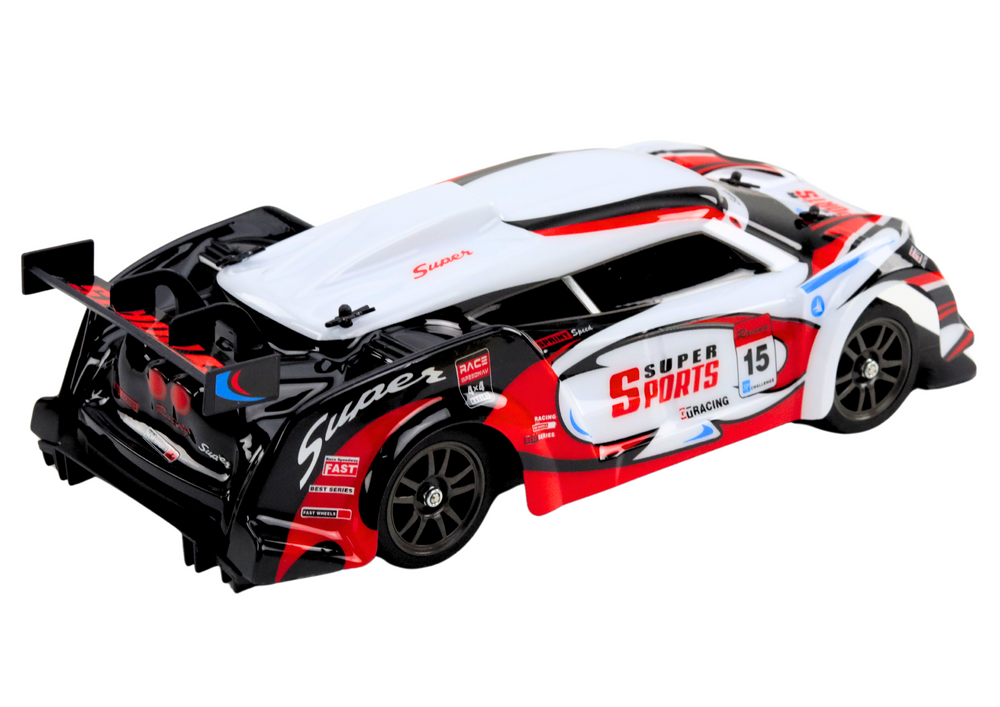 RC auto sportovní 1:16 drift s výměnnými koly bílo červené
