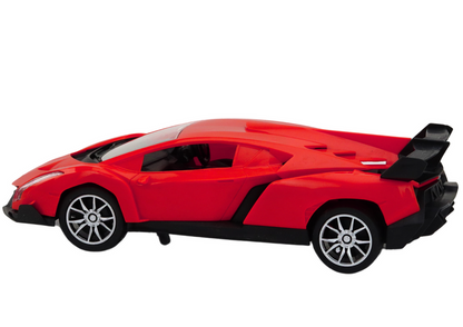 RC auto sportovní 1:16 s dálkovým ovládáním a LED světly červené