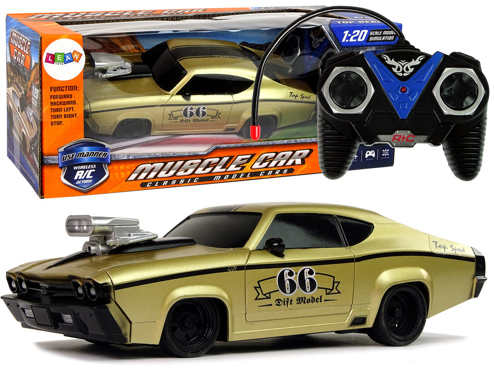 RC auto sportovní klasické 1:20 s pilotem zlaté
