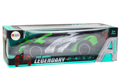 RC auto sportovní na dálkové ovládání 1:10 25km/h LED světla zelené