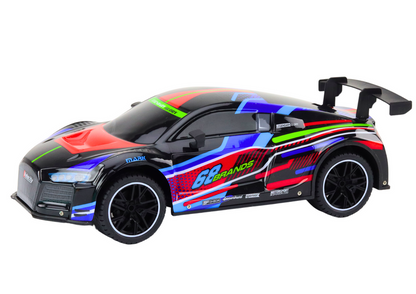RC auto sportovní na dálkové ovládání 1:10 25km/h se světly černé
