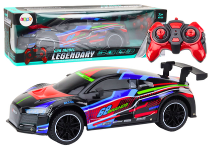 RC auto sportovní na dálkové ovládání 1:10 25km/h se světly černé