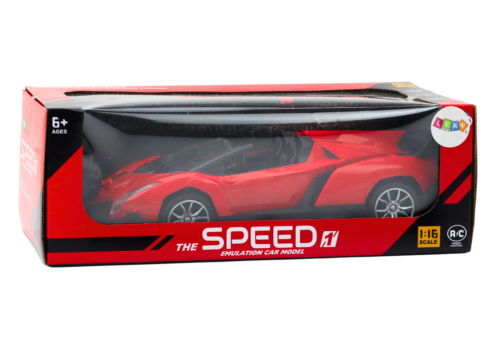RC auto sportovní na dálkové ovládání 1:16 s pilotem červené