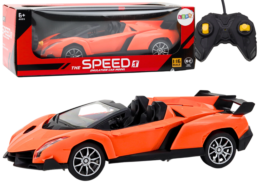 RC auto sportovní na dálkové ovládání 1:16 s pilótem oranžové