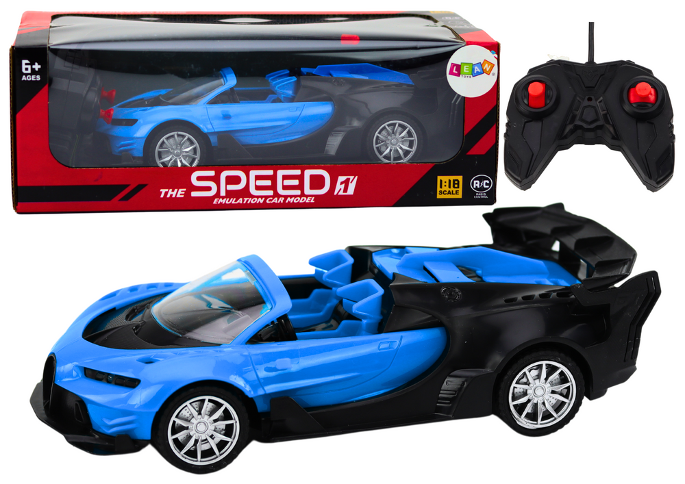 RC auto sportovní na dálkové ovládání 1:18 s LED světly modré