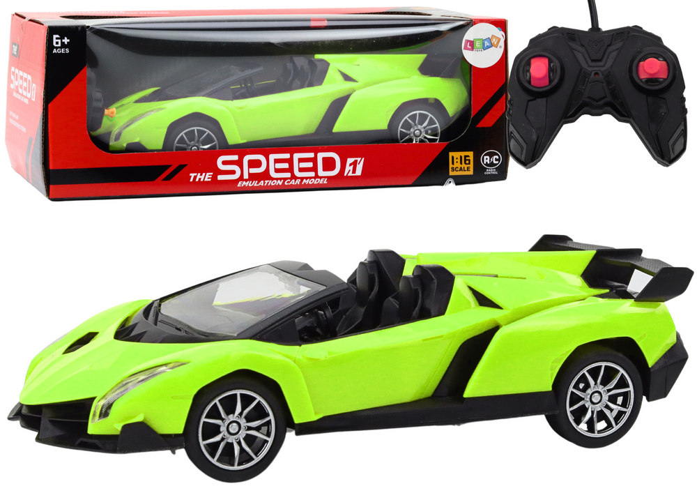 RC auto sportovní na dálkové ovládání 1:18 se světly zelené