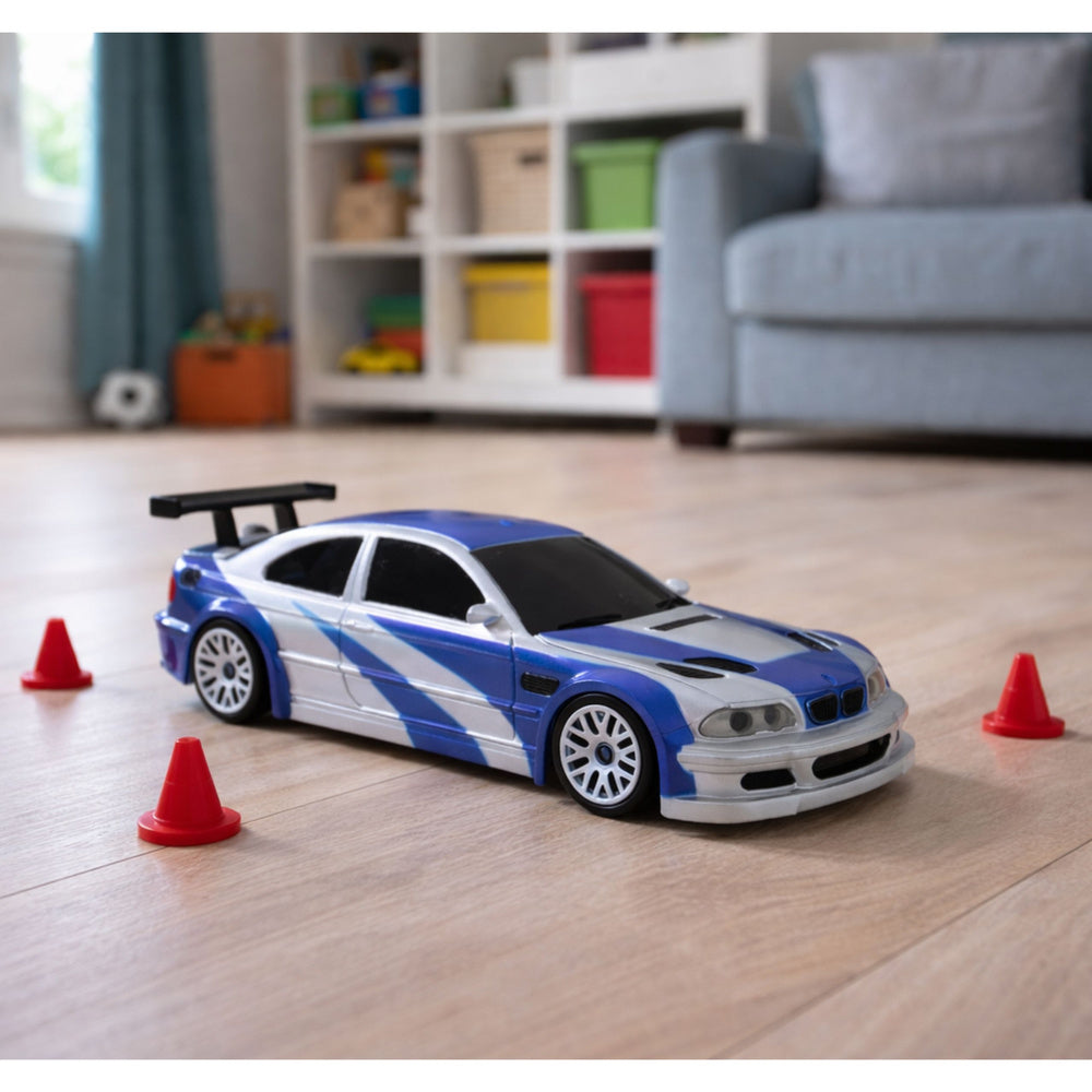 RC auto sportovní na drift E46 s kužely – 1:43, 15 km/h