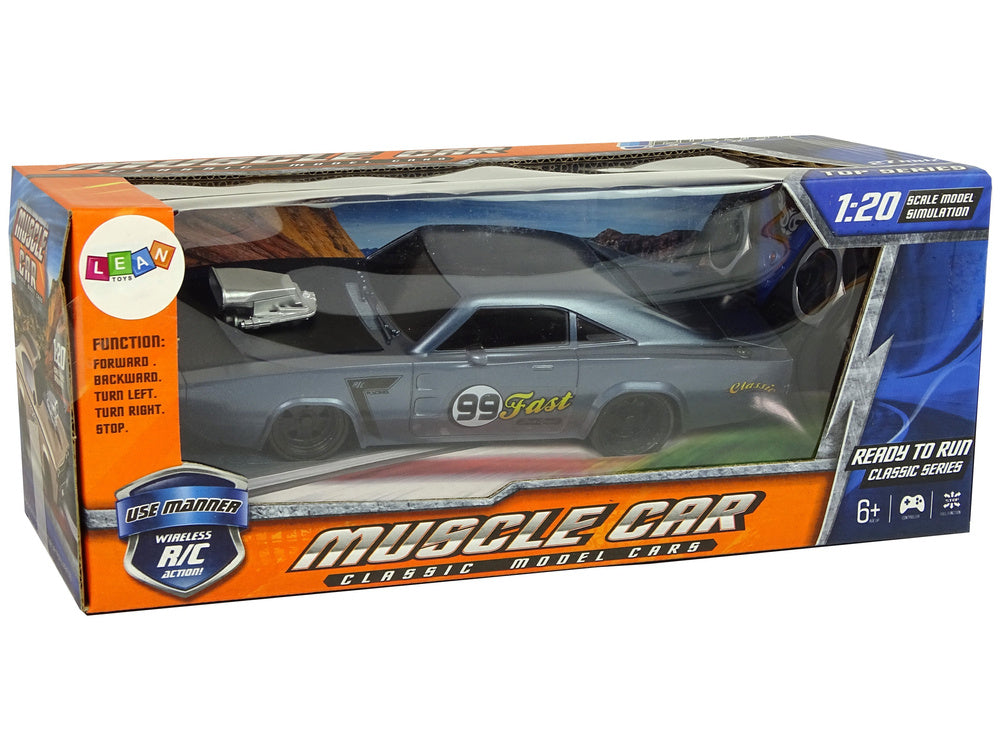 RC auto sportovní s pilotem 1:20 šedé s nálepkami