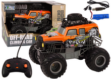 RC auto terénní 1:16 – s LED světly oranžové | dálkové