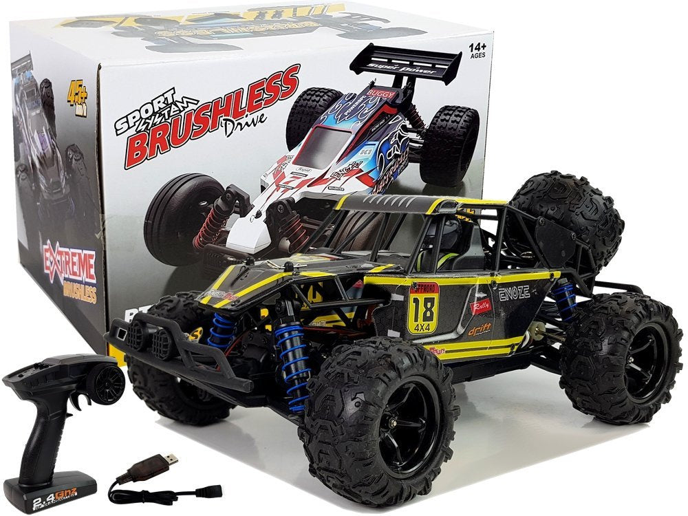 RC auto terénní buggy 1:18 s dálkovým ovládáním 45 km/h – ENOZE žluté