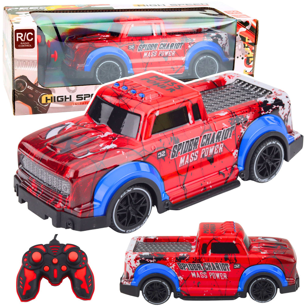 RC auto terénní pavouk s červenými světly – řízené na dálku