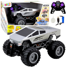 RC auto terénní pickup s LED světly a sprayem 1:16 stříbrné