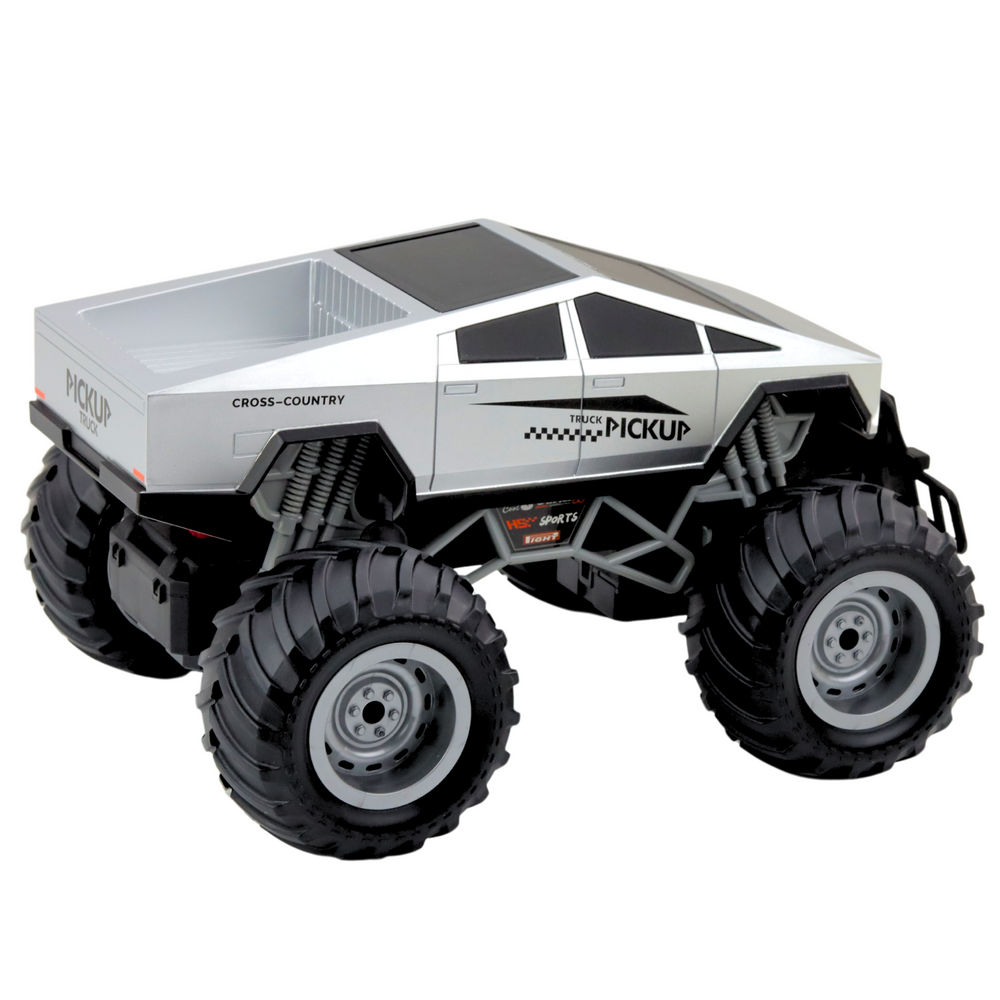 RC auto terénní pickup s LED světly a sprayem 1:16 stříbrné
