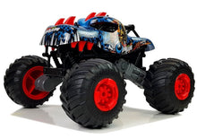 RC auto terénní s velkými koly motiv dinosaurus 2.4G červené