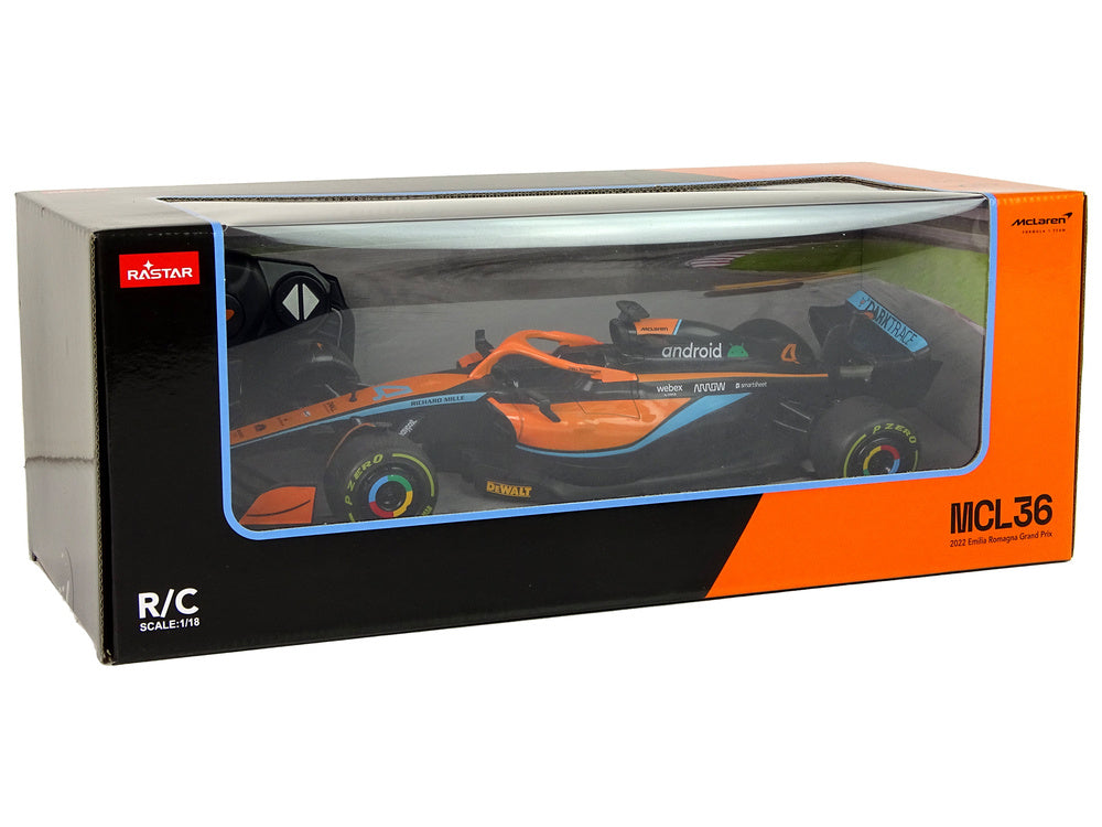 RC auto závodní McLaren F1 1:18 s dálkovým ovládáním oranžové