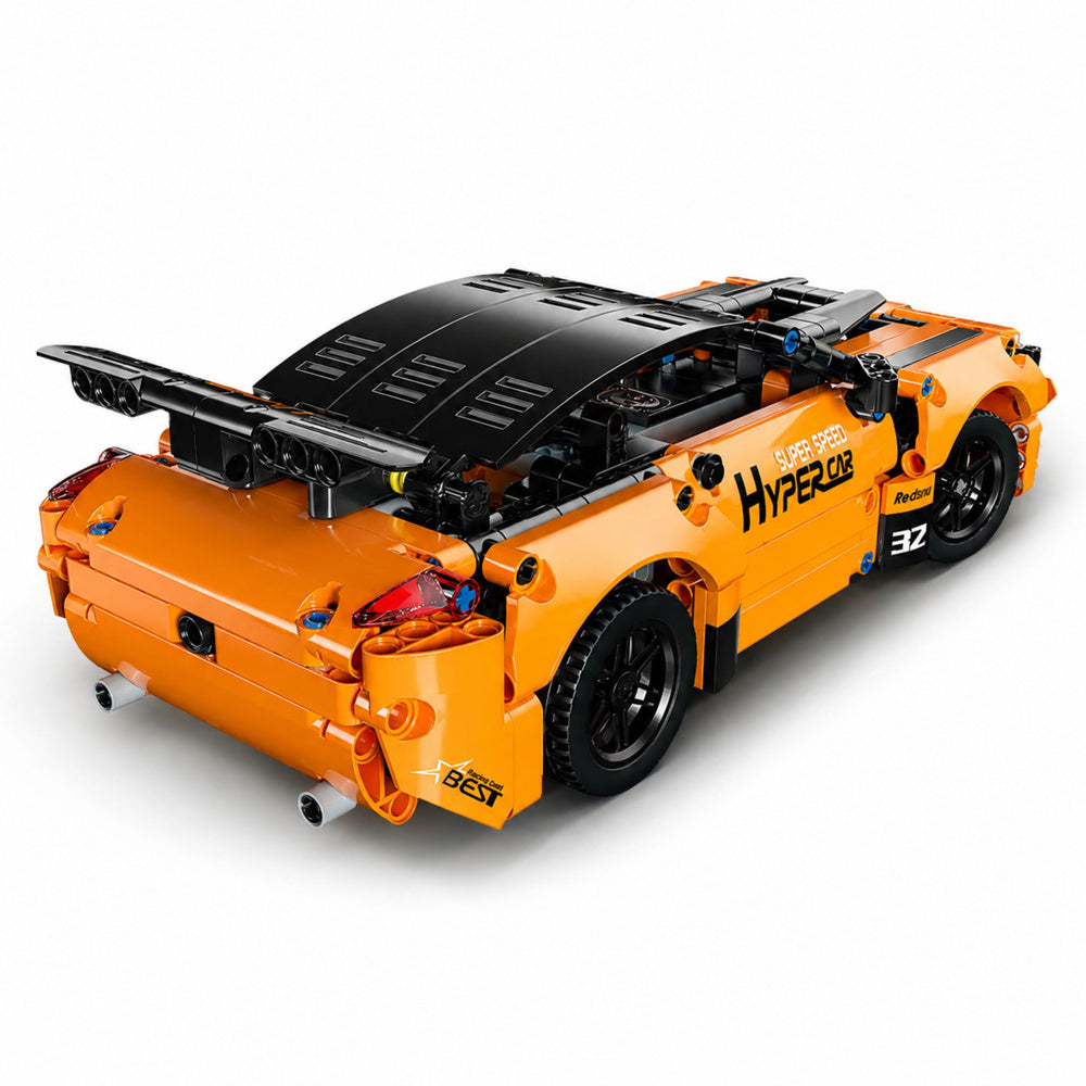 RC auto ze stavebních kostek na dálkové ovládání – oranžové