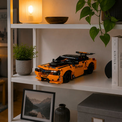 RC auto ze stavebních kostek na dálkové ovládání – oranžové