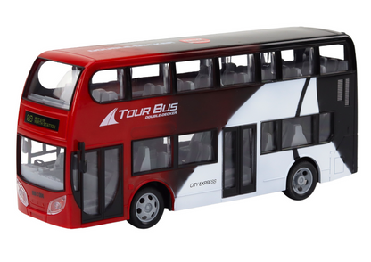 RC autobus dvoupatrový červený – dálkové ovládání se světly