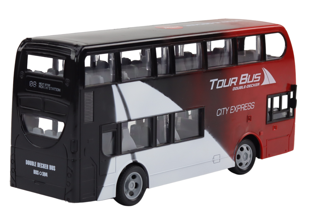 RC autobus dvoupatrový červený – dálkové ovládání se světly